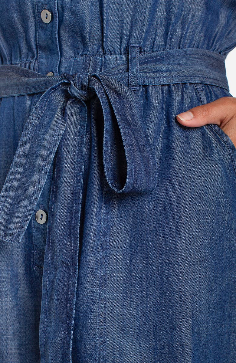 Liverpool Los Angeles Short Sleeve Romper, Alternate, color, Serene Dark