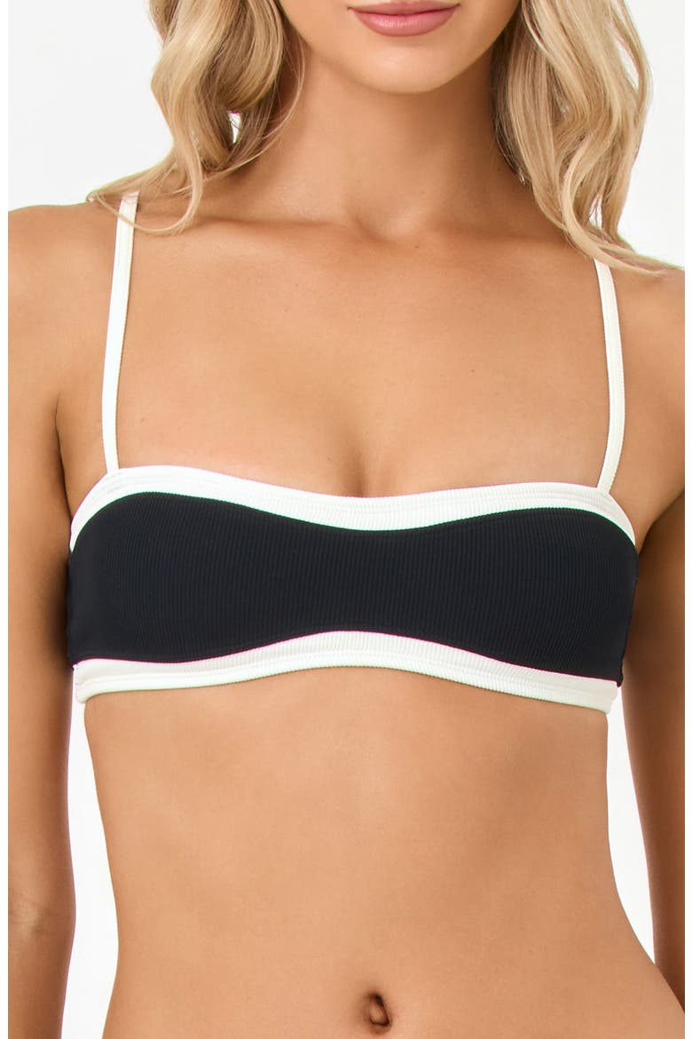 Madison Rib Bikini Top, Main, color, BLACK/ CREAM