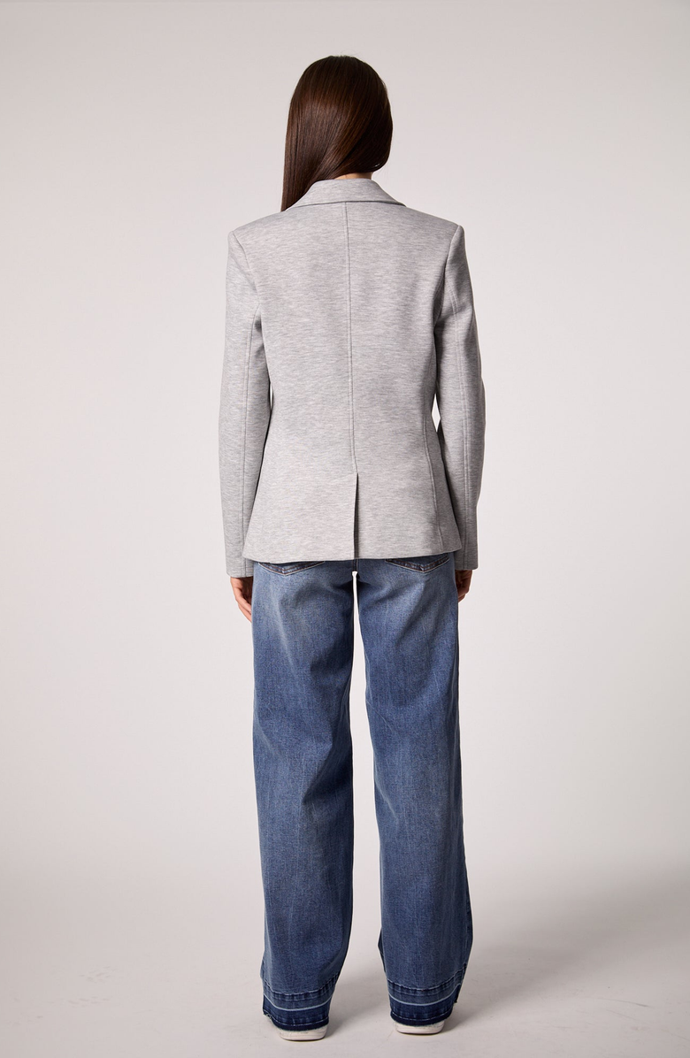 BLUE REVIVAL Helen Blazer in Heather Cement With Removable Shirt Insert, Alternate, color, Heather Cement