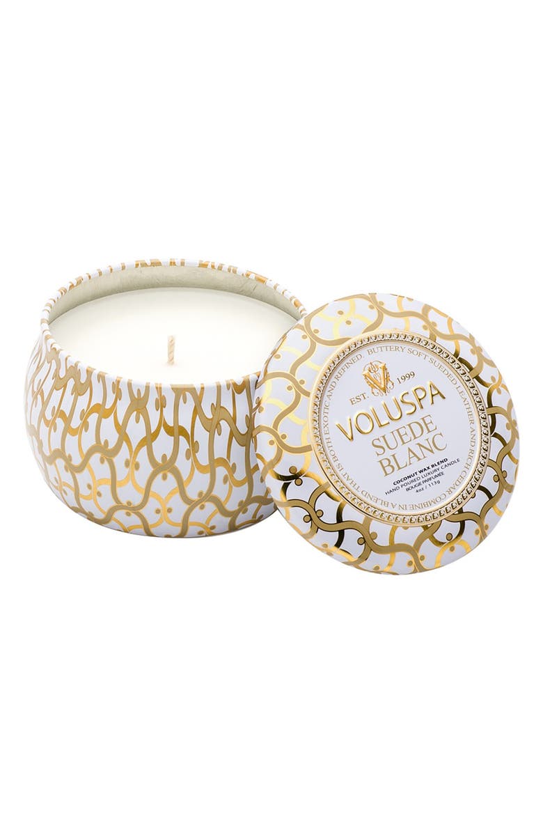 Voluspa Maison Blanc Petite Decorative Tin Candle, Main, color,