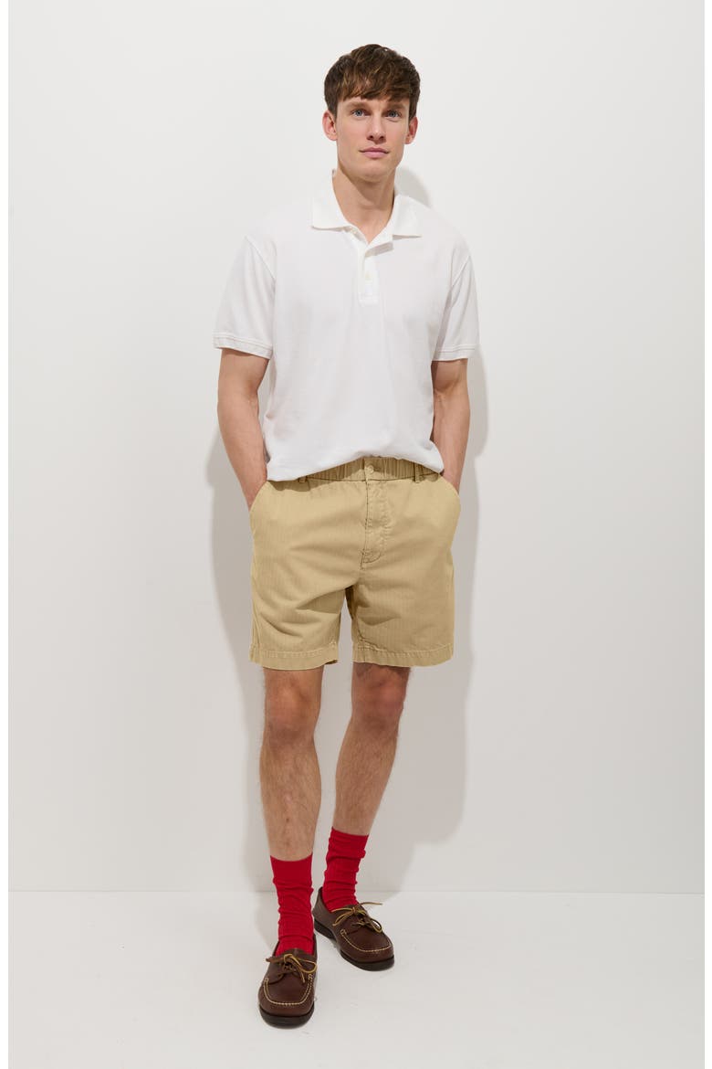 Pull-On Cotton Shorts, Alternate, color, BEESWAX