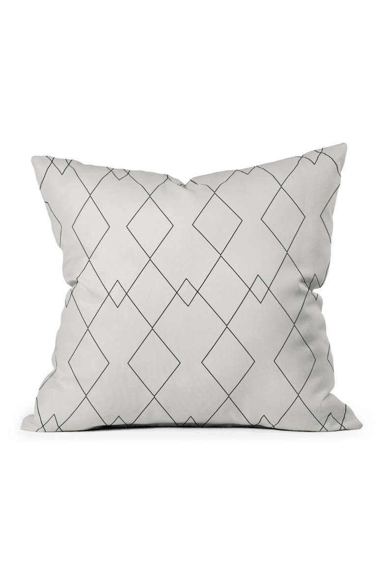 Color Poems Geometric Throw Pillow, Main, color, WHITE