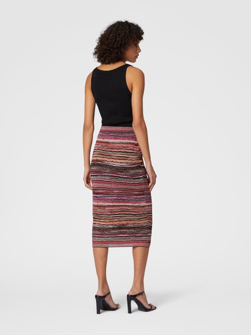MISSONI MISSONI MIDI SKIRT IN LAMÉ EMBOSSED VISCOSE WITH WAVE PATTERN