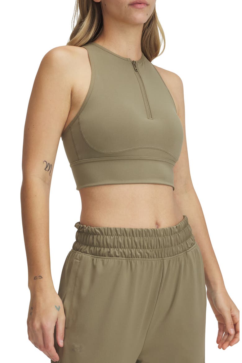 Meridian Performance Front Zip Tank, Main, color, BROWN