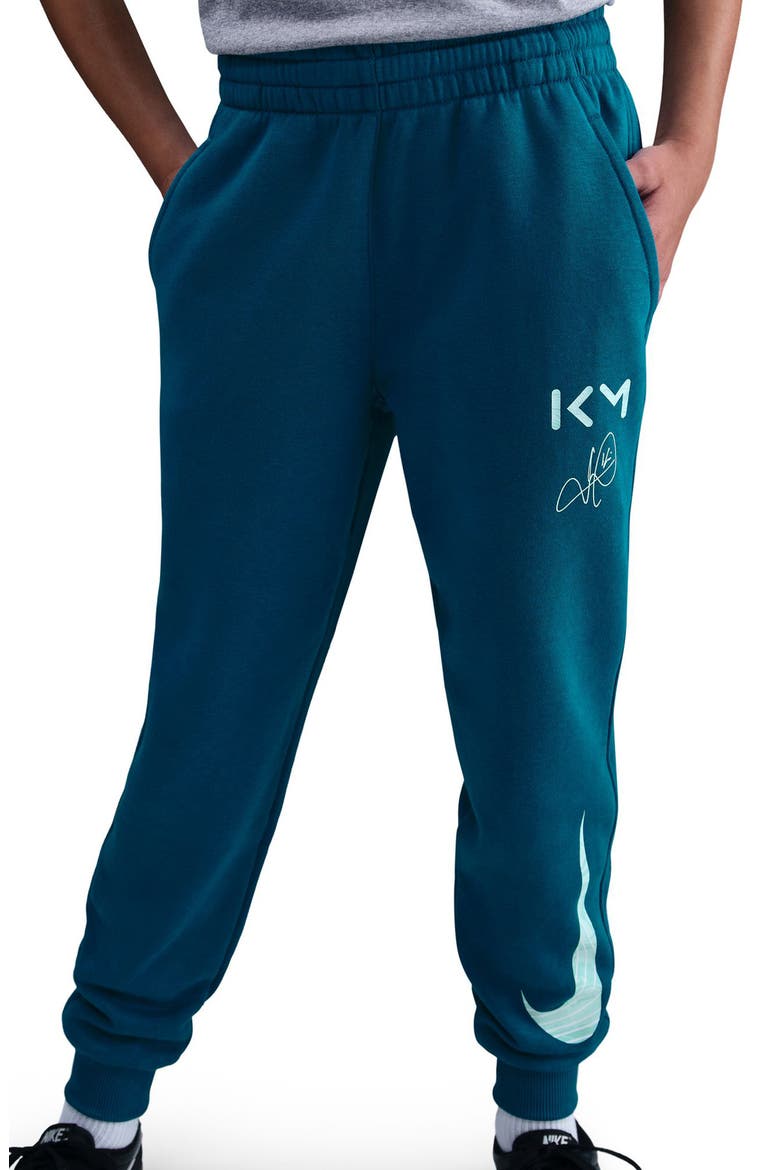 Kids' Kylian Mbappé Club Fleece Joggers, Alternate, color, GREEN ABYSS/ IGLOO/ LIGHT DEW