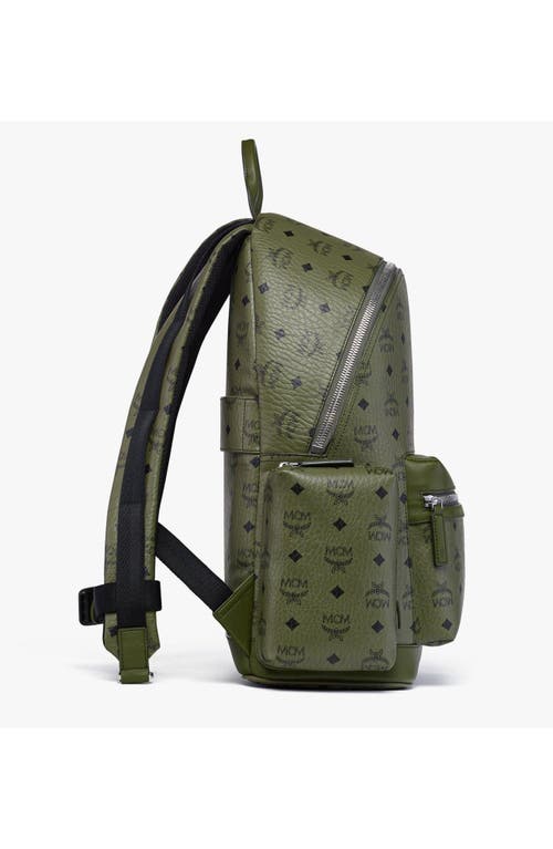 Mcm Medium Stark Visetos Monogram Backpack In Green