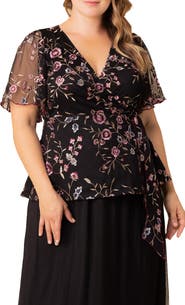 Kiyonna Rosalie Embroidery Wrap Top