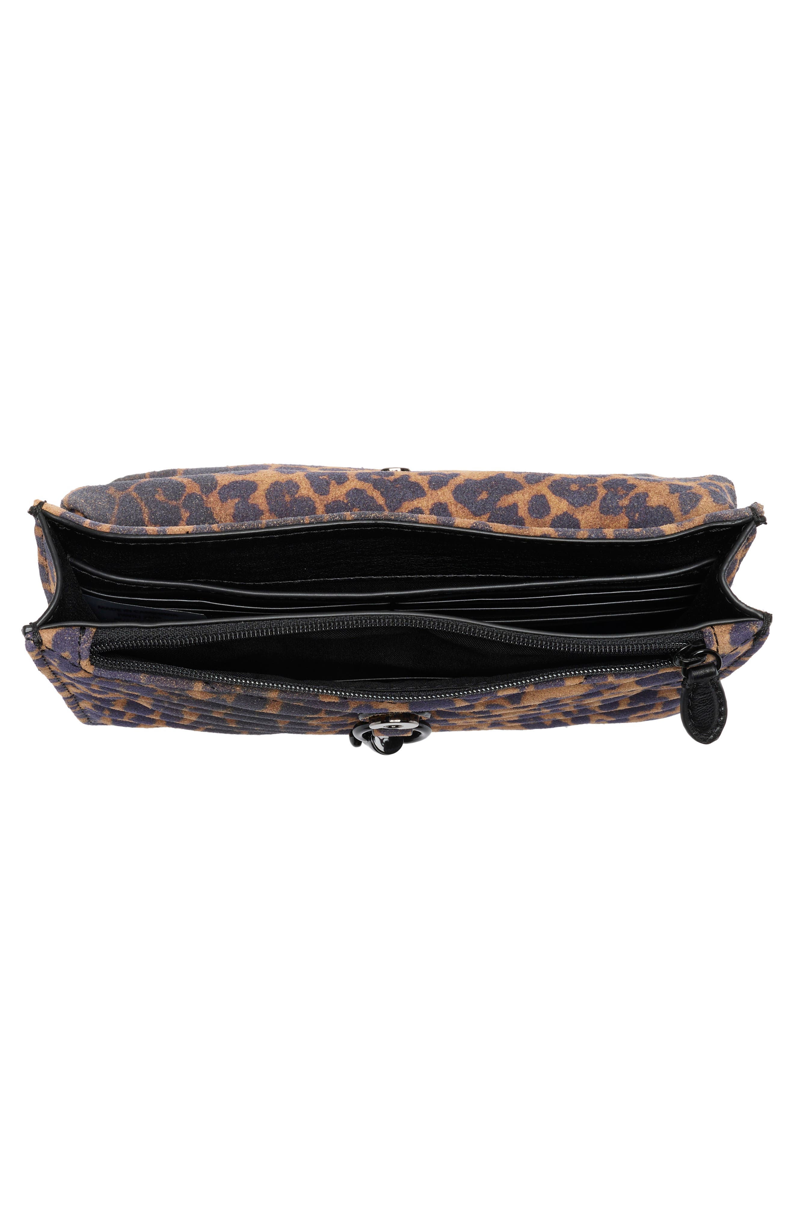 Rebecca Minkoff Edie Chevron Quilted Leather Shoulder Bag, Alternate, color, Leopard