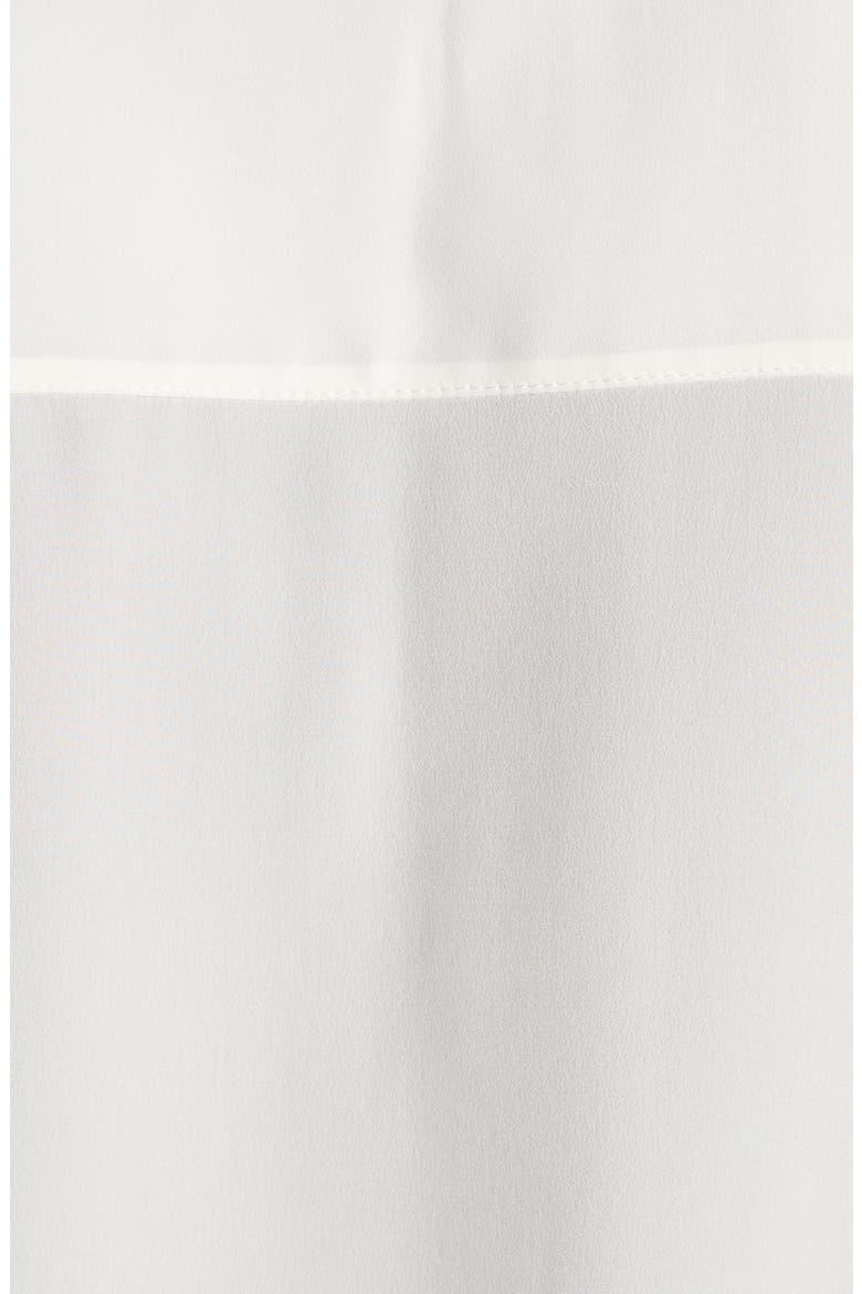 Tie Neck Silk Button-Up Shirt, Alternate, color, LIGHT IVORY