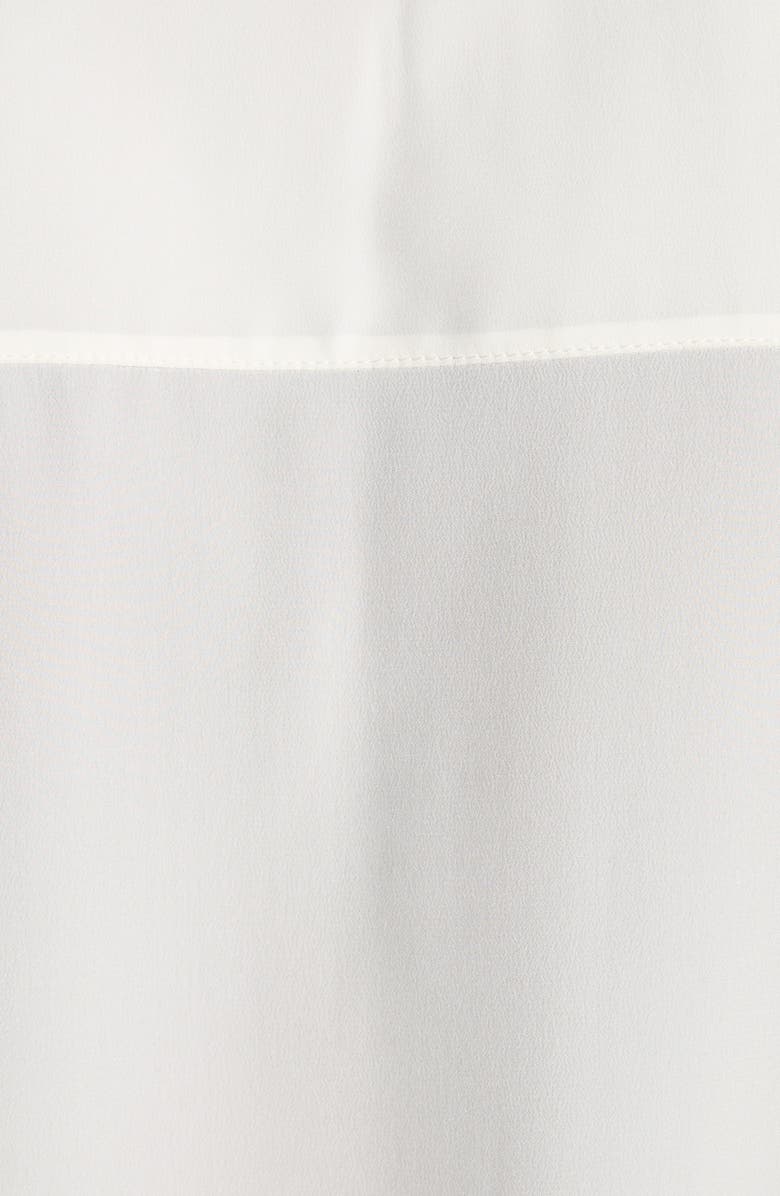 McQueen Tie Neck Silk Button-Up Shirt, Alternate, color, Light Ivory