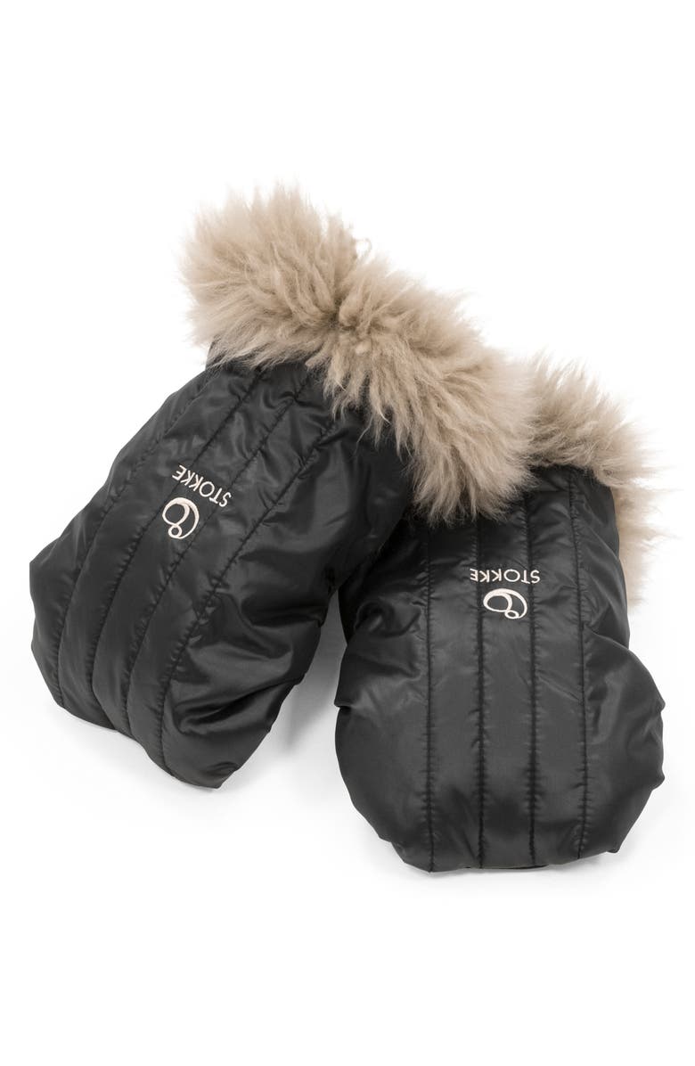 Stokke Stroller Genuine Shearling Mittens, Main, color, 