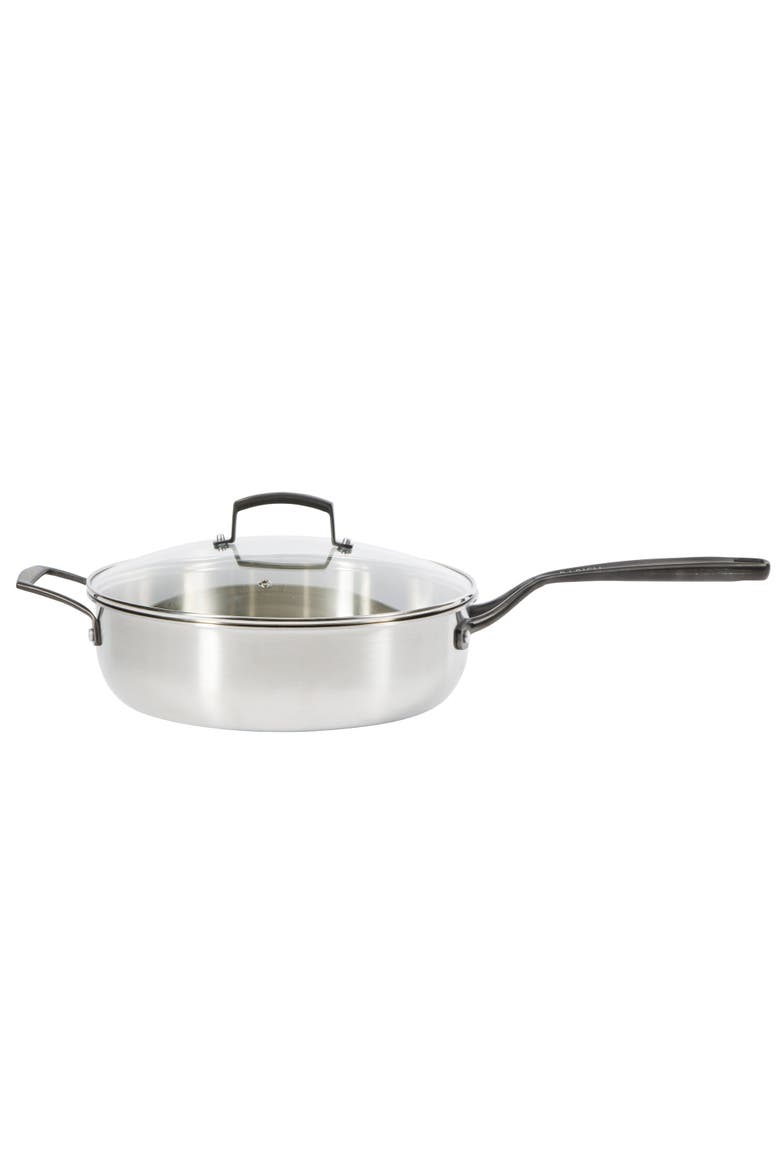 5 Qt Heavy Duty Nonstick Stainless Steel Sauté Pan with Lid, Oven & Induction Safe, Alternate, color, Stainless Steel/Black Handle