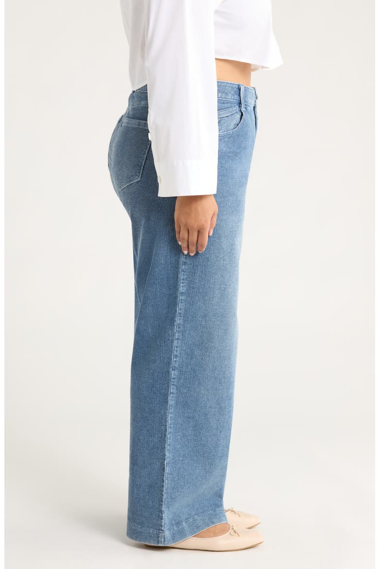 Sam High Waist Wide Leg Corduroy Jeans, Alternate, color, WASHED MID BLUE