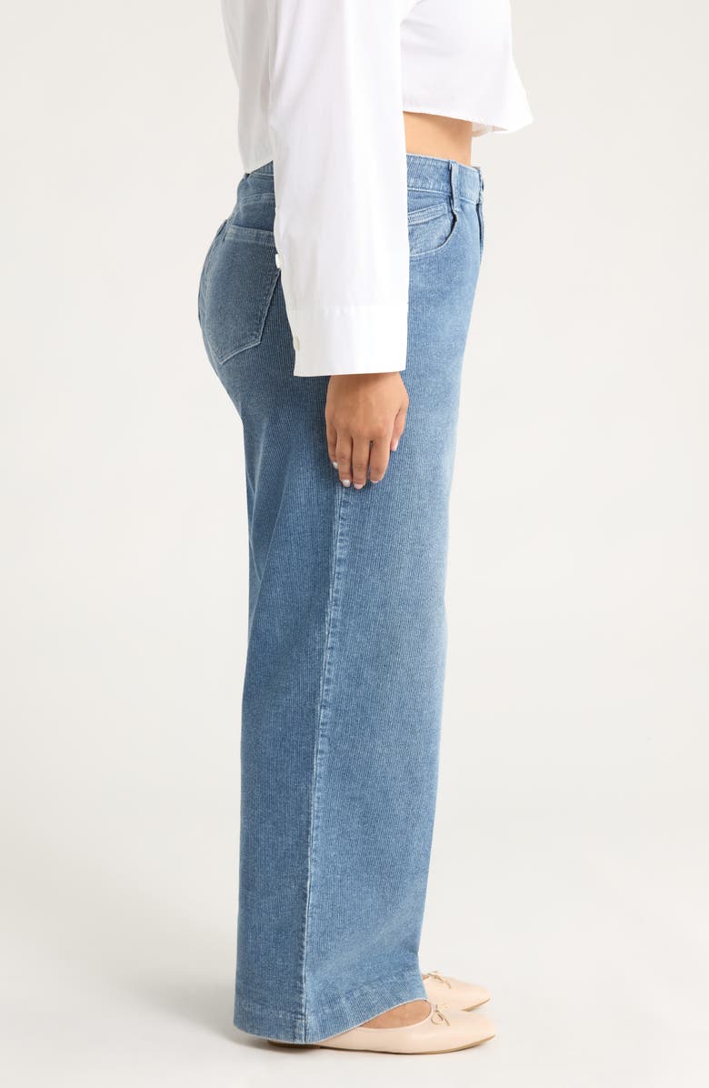 Wit & Wisdom Sam 'Ab'Solution High Waist Wide Leg Corduroy Jeans, Alternate, color, Washed Mid Blue