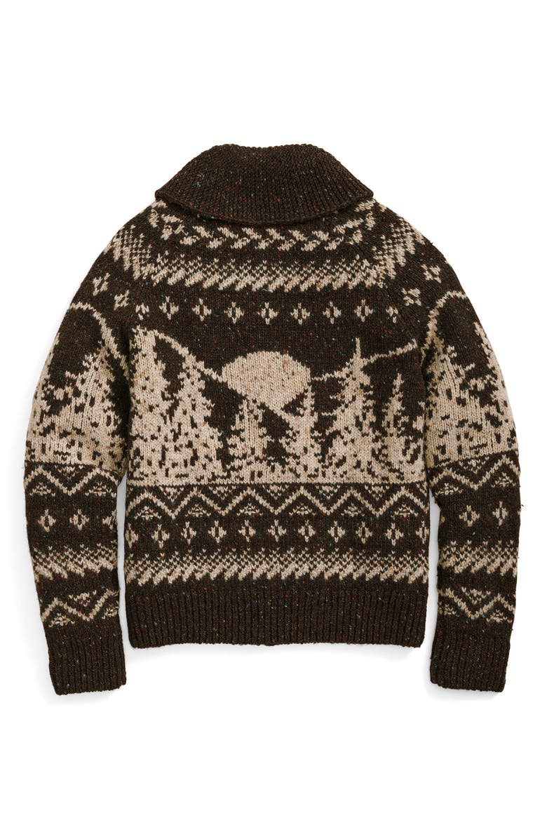 Brooks Brothers Donegal Fair Isle Wool Sweater, Alternate, color, Brownfleecefi