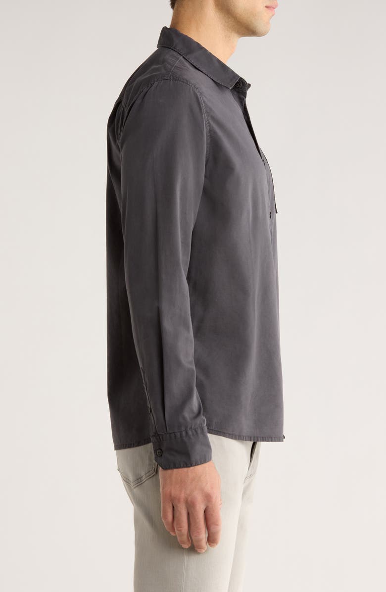Roark Made to Fade Solid Cotton & Lyocell Button-Up Shirt, Alternate, color, Washed Cha