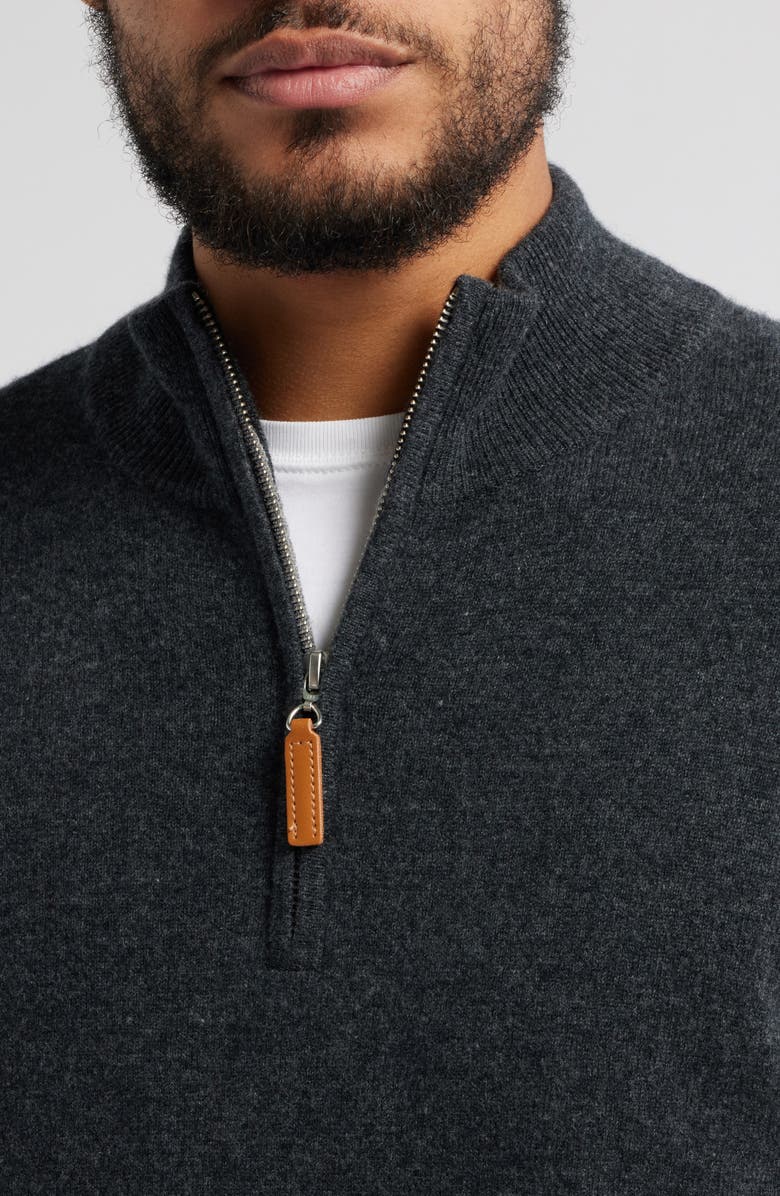 Lorenzo Uomo Men's Quarter Zip Wool & Cashmere Sweater, Alternate, color, Dark Grey