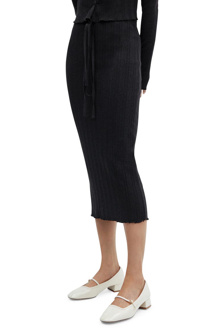Rib Midi Sweater Skirt, Main, color, CHARCOAL