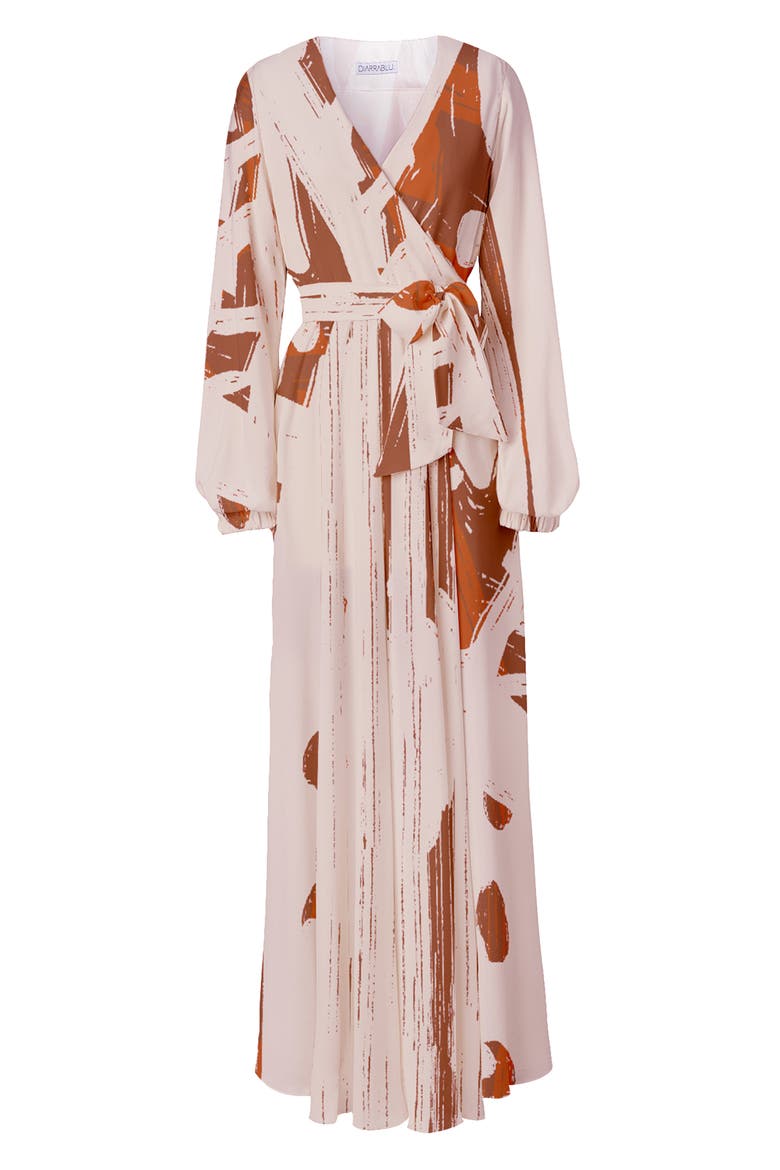 Marieme Long Sleeve Wrap Dress, Main, color, SALMON