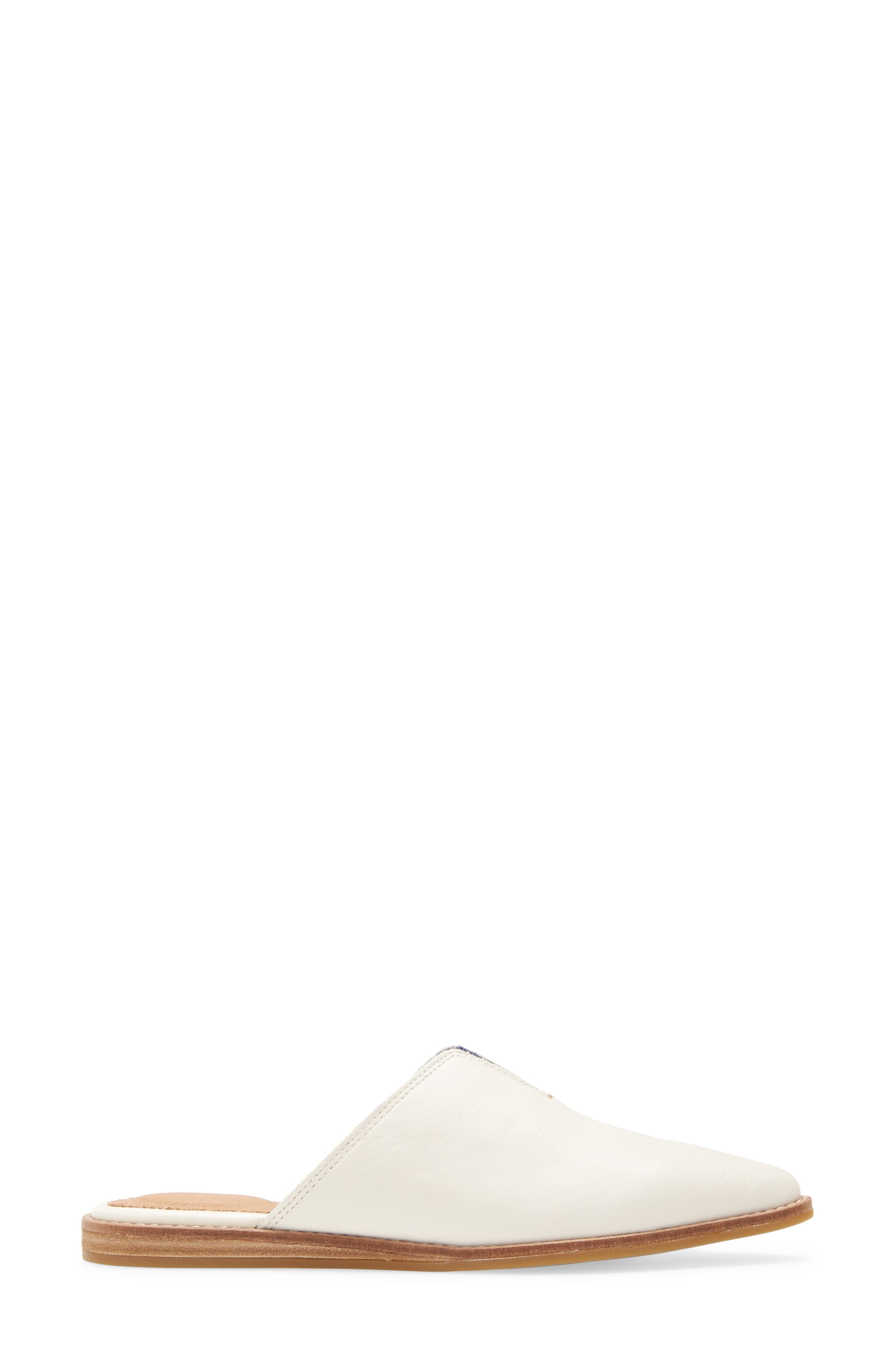 Saybrook Mule, Alternate, color, WHITE LEATHER