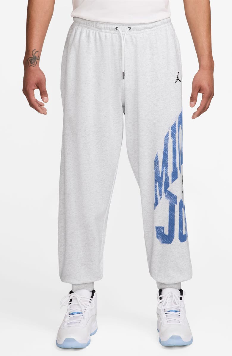 Jordan Brooklyn Collegiate Loose Fit Sweatpants, Main, color, Birch Heather/ Black