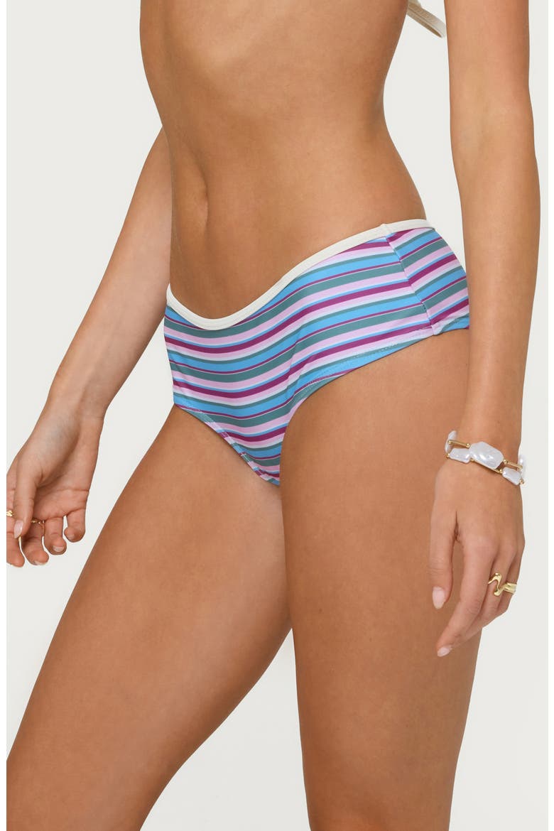 Carlota Stripe Boyshort Bikini Bottoms, Alternate, color, BLUE MIX