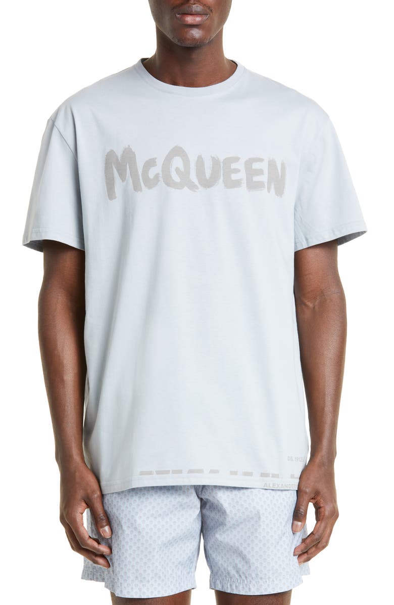 McQueen Graffiti Logo Cotton Graphic Tee, Main, color,