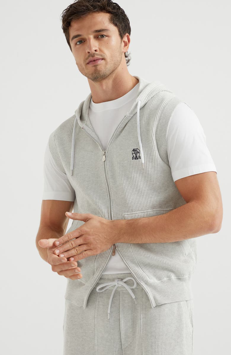 Brunello Cucinelli Cotton knit vest, Alternate, color, 