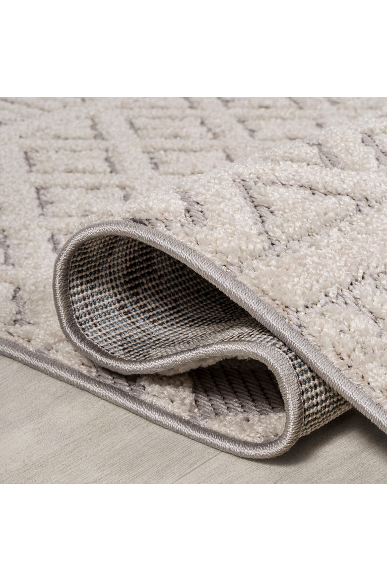 Ormond High-Low Modern Trellis Geometric Indoor/Outdoor Area Rug, Alternate, color, Cream/Gray