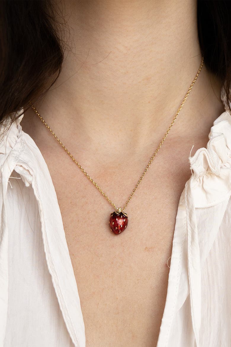 Strawberry Pendant, Alternate, color, Red