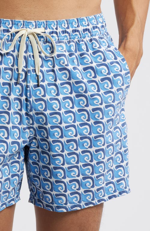 Fair Harbor The Bungalow Water Repellent Swim Trunks In Rolling Waves