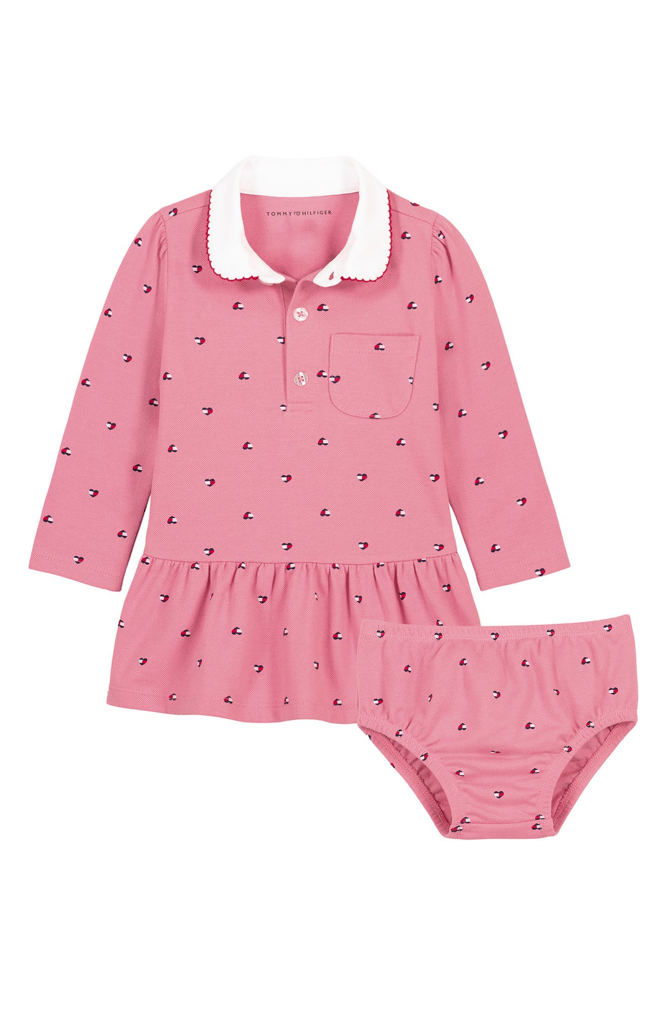 Logo Long Sleeve Polo Dress & Bloomers Set