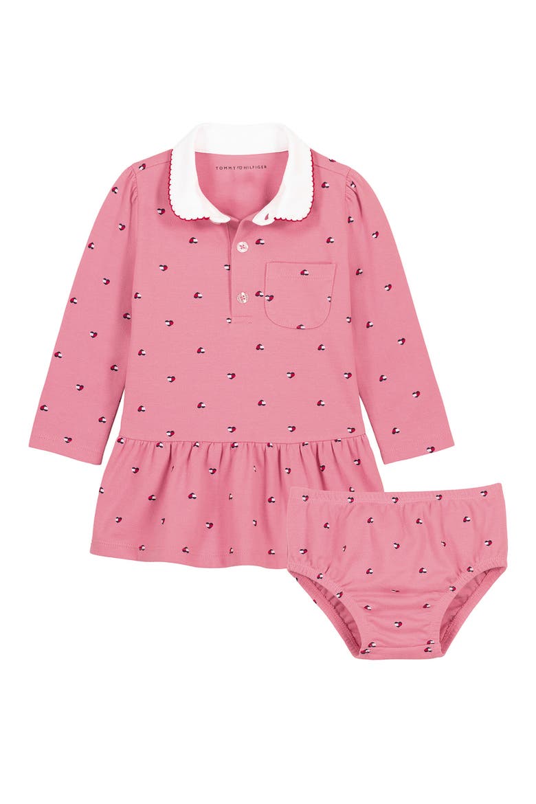 Logo Long Sleeve Polo Dress & Bloomers Set, Main, color, PREPACK ASSORTED