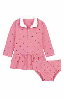 Logo Long Sleeve Polo Dress & Bloomers Set