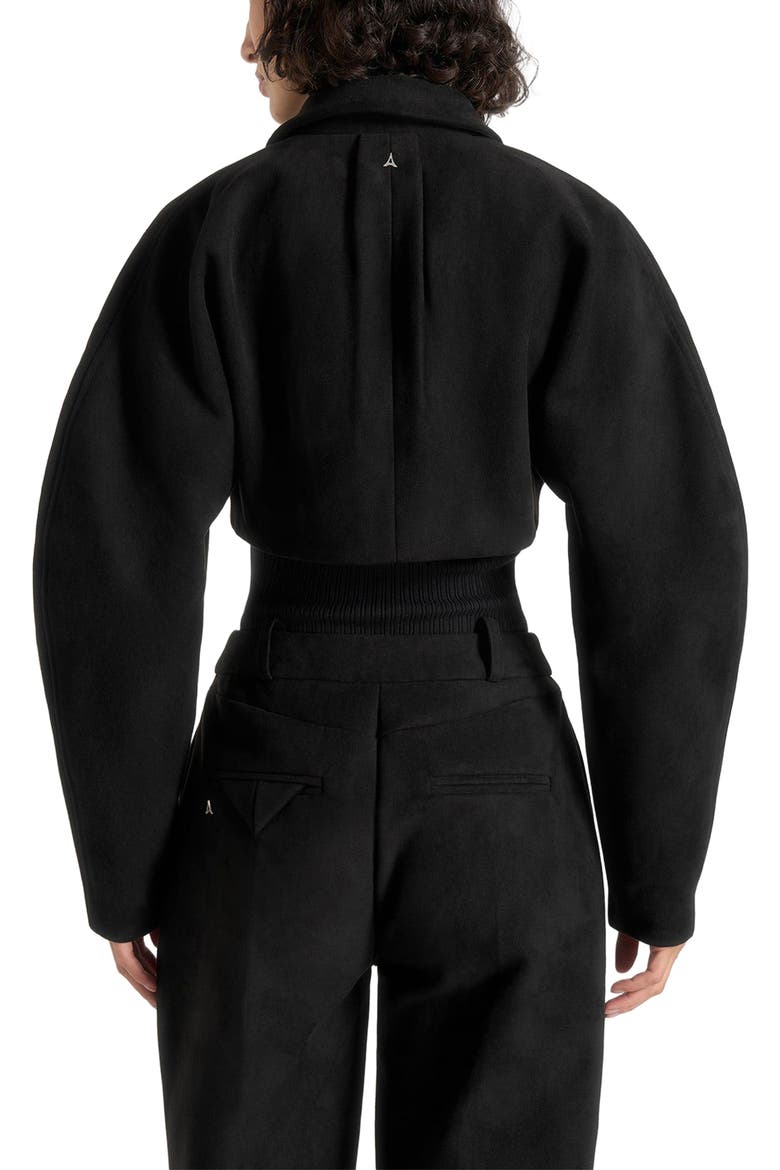 Elya Suede Super Cropped Jacket, Alternate, color, Black