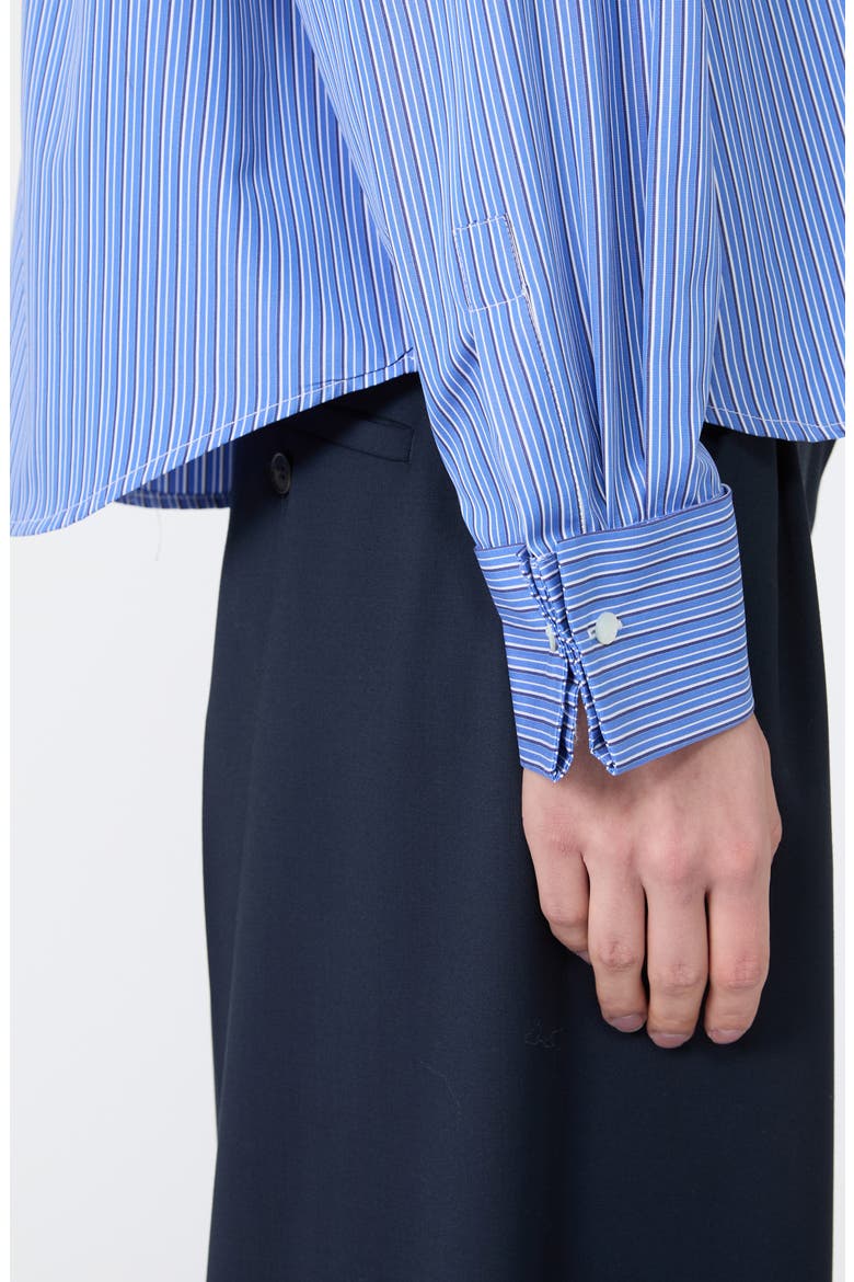 Striped Cotton Shirt, Alternate, color, CORNFLOWER