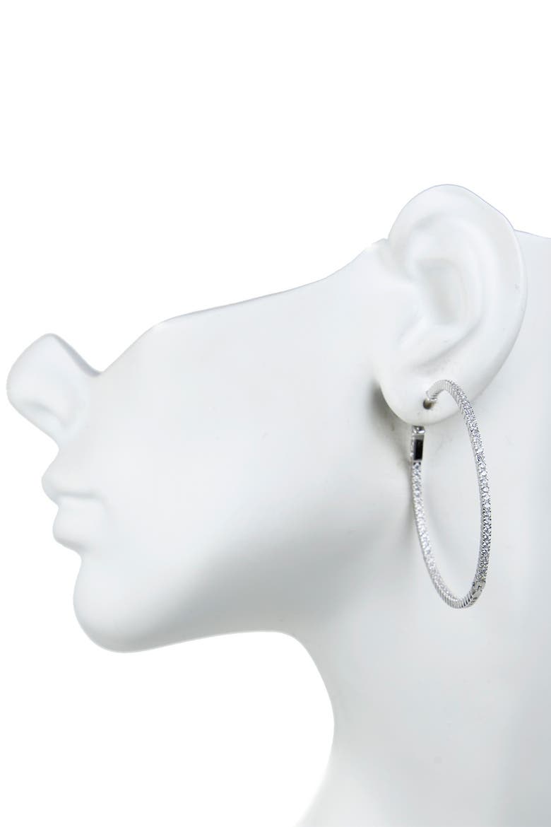 CZ Inside-Out 50mm Hoop Earrings, Alternate, color, CLEAR/SILVER