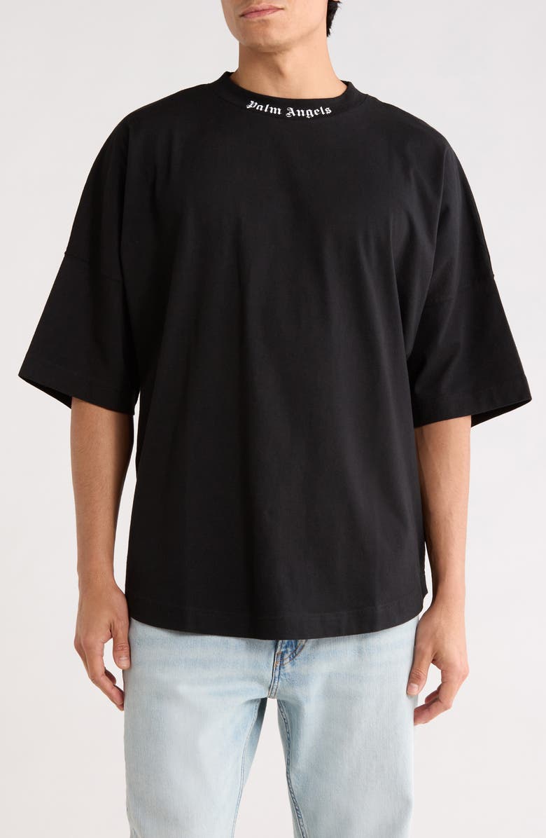 Palm Angels Short Sleeve T-Shirt, Main, color, Black White