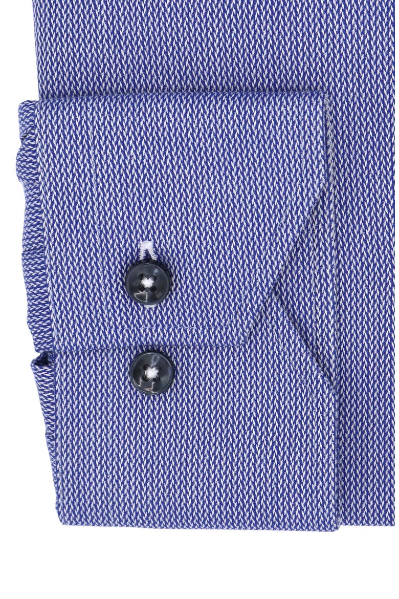 Textured Long Sleeve Trim Fit Shirt, Alternate, color, NAVY