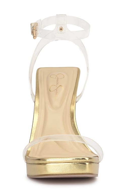 Jessica Simpson Adonia Ankle Strap Sandal In Clear/gold