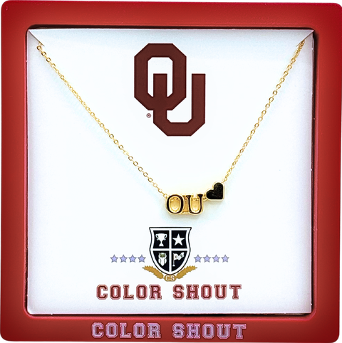University of Oklahoma Gold Heart Necklace
