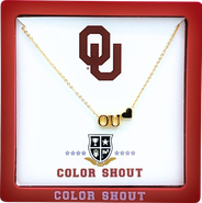 Color Shout University of Oklahoma Gold Heart Necklace
