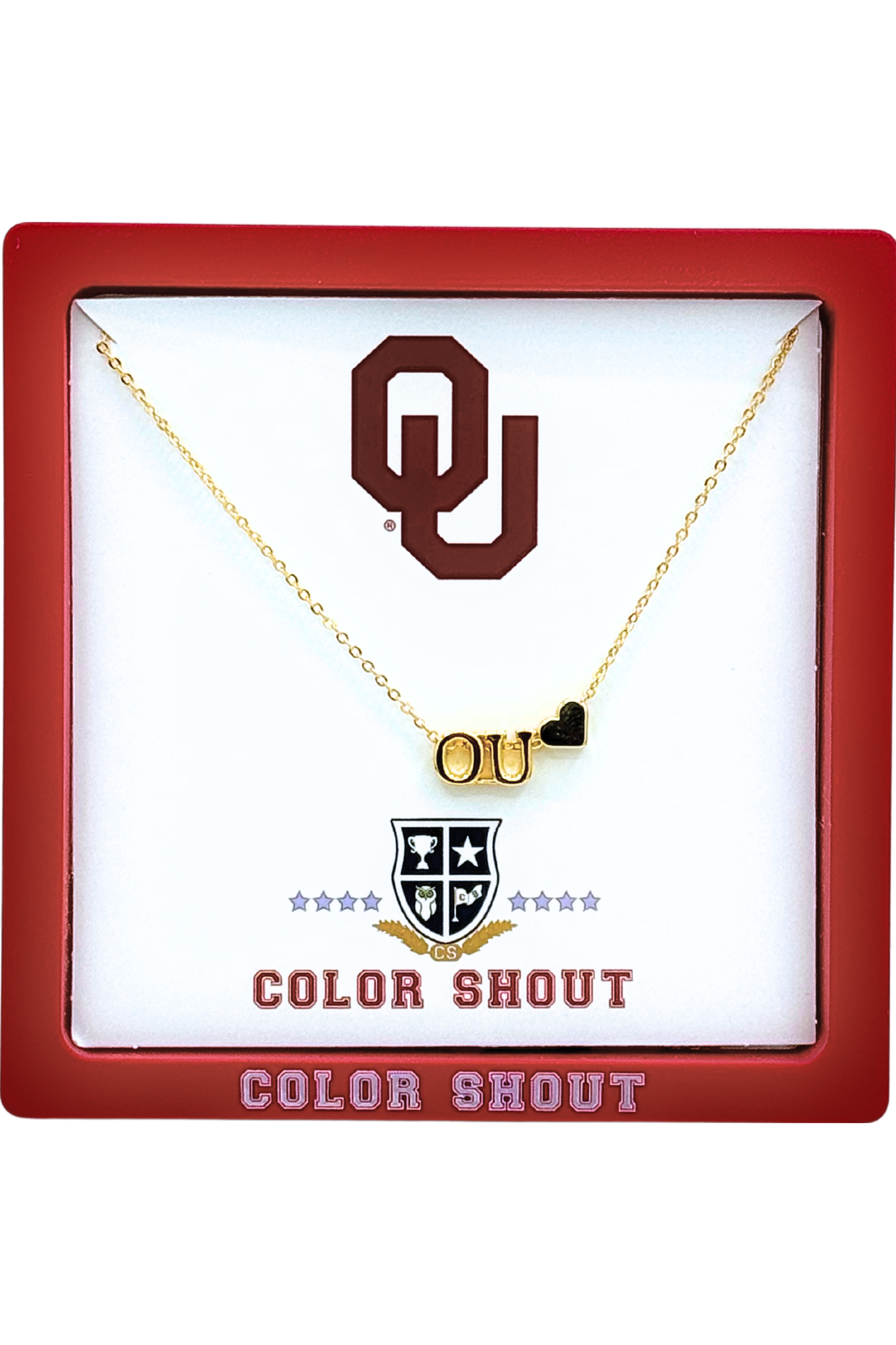 Gohen Color Color Shout University of Oklahoma Gold Heart Necklace (Women) | Nordstrom