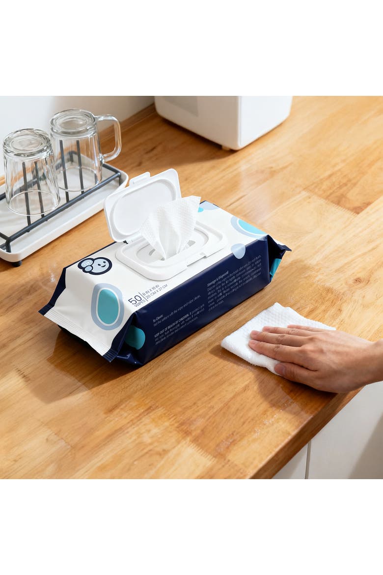 All-Purpose Multi Surface Heavy Duty Thick Kitchen Cleaning Wipes, Bleach Free, Extra Strong, Super Moist, Tough on Messes, Alternate, color, White
