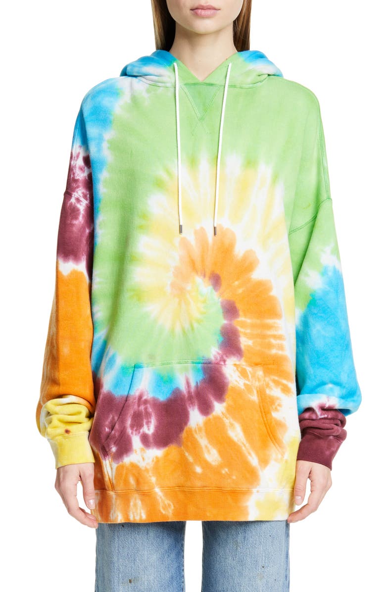 R13 Tie Dye Rainbow Hoodie, Main, color, 