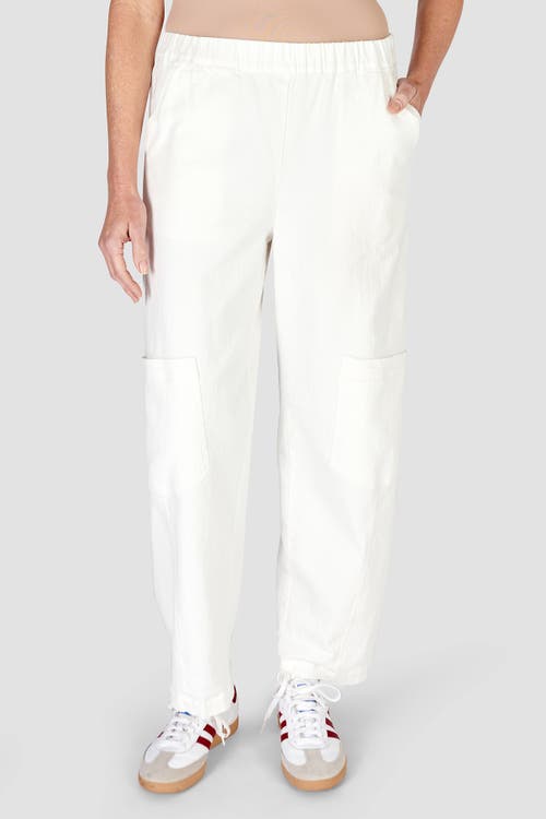 ALEMBIKA ALEMBIKA RELAXED, SLIGHTLY TAPERED WHITE DENIM PANTS