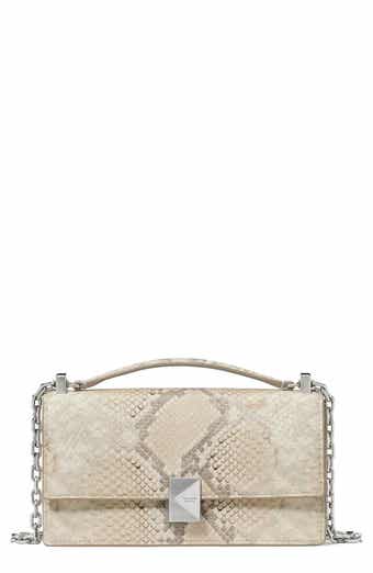 deco snakeskin embossed convertible leather crossbody bag