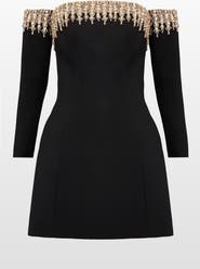 Jenny Packham Love Bubble Off-Shoulder Mini Dress