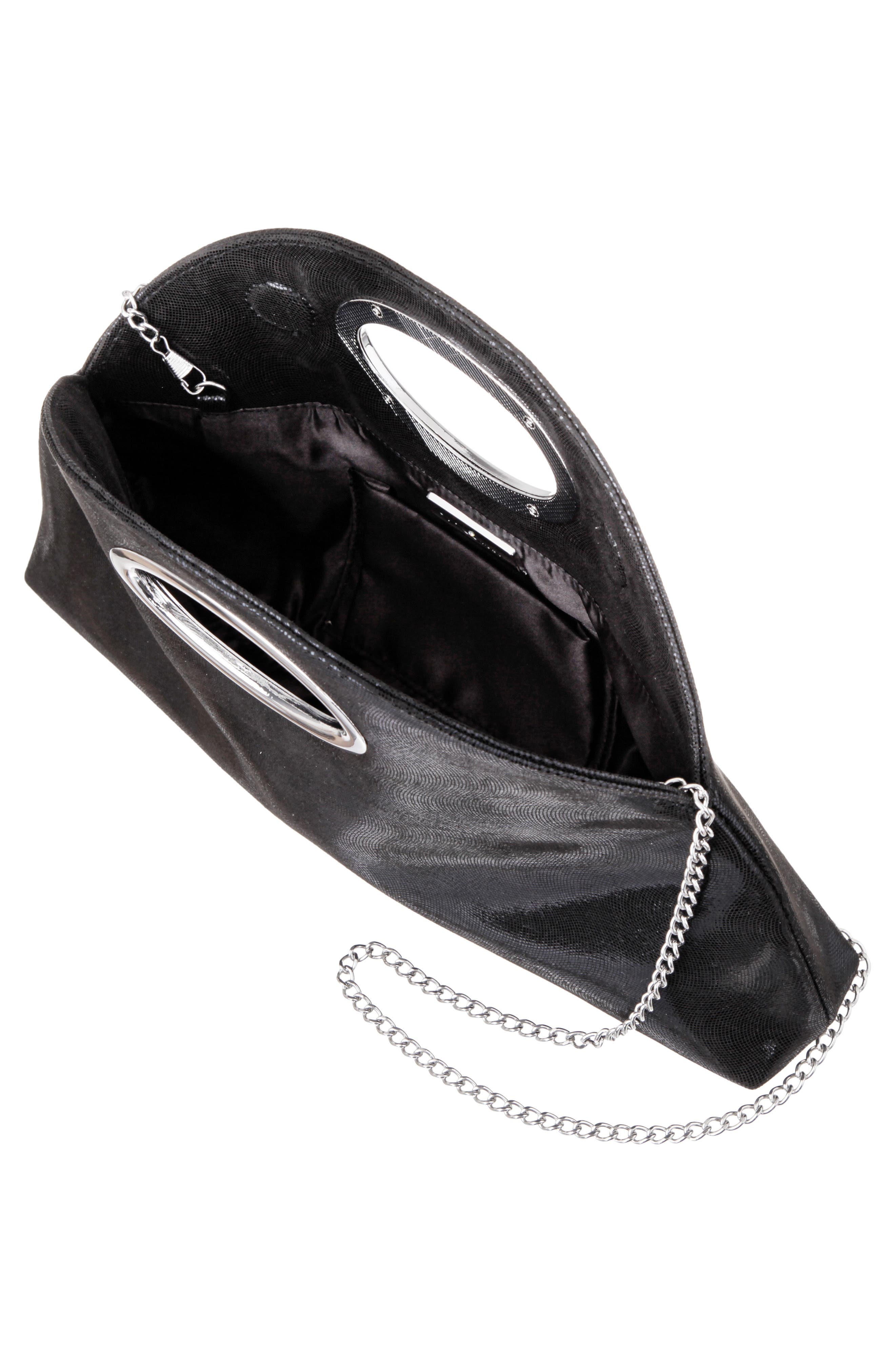 Nina Jael Top Handle Clutch, Alternate, color, Black