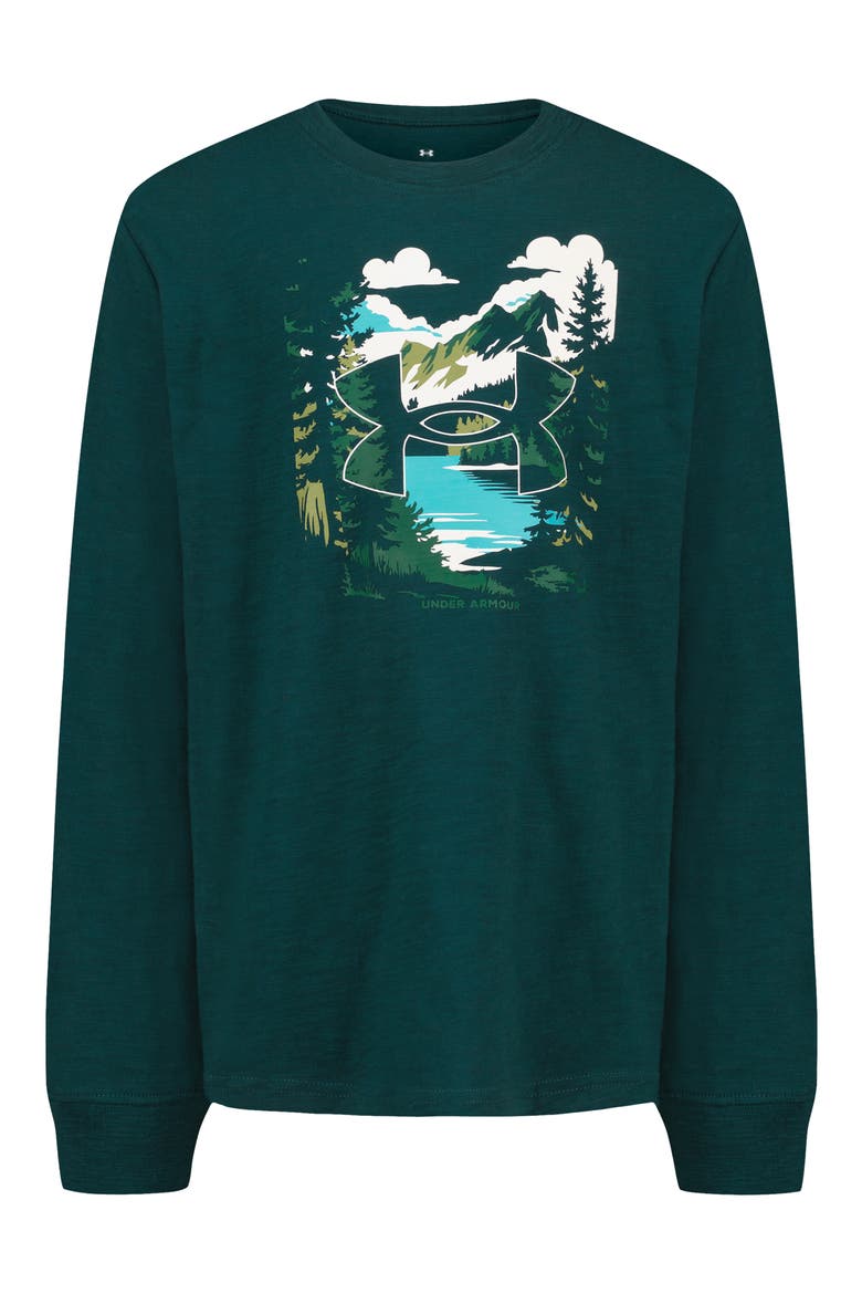 Kids' Poster Long Sleeve Graphic T-Shirt, Main, color, ARDEN GREEN